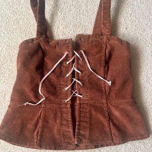 Don’t Ask Why Women’s Brown Corduroy Corset Top